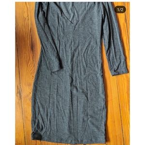 Coal Grey V Neck Dress